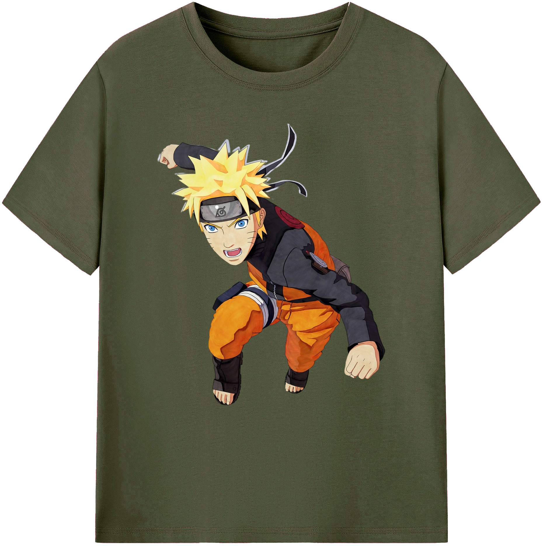 （画像用） NARUTO -ナルト- うずまき ナルト Uzumaki Naruto 綿100％ メンズ半袖Tシャツ｜肌触りやわらか＆通気性